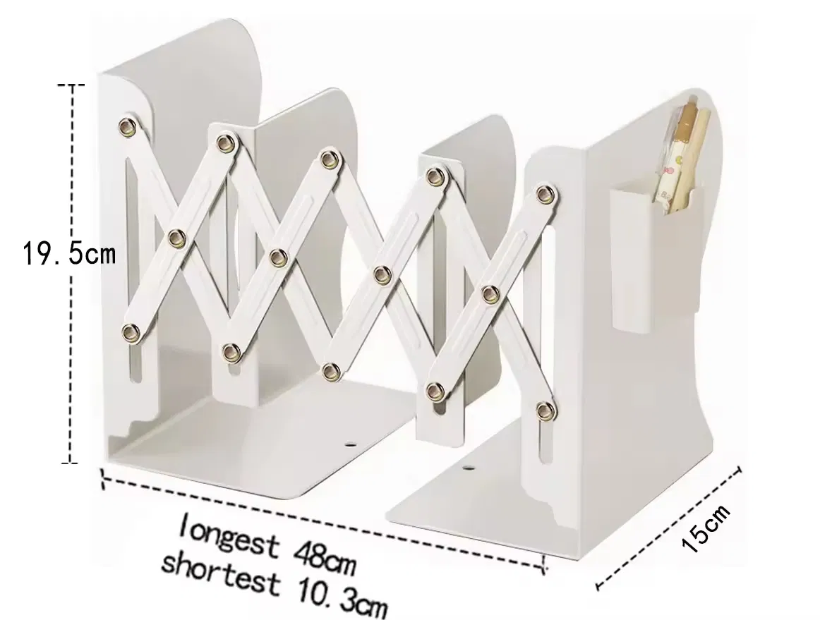 Multifunctional Metal Bookends and Pen Holder with Magnetic Absorption Factory Sale for Study and Office Use