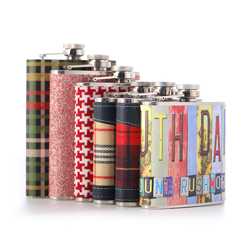 Sublimation Flasks Blank 8 Oz Hip Flasks for Liquor with Metal Cap and Leakproof Funnel Stainless Steel Men DIY Craft Groomsmen Gifts Containers for Christmas