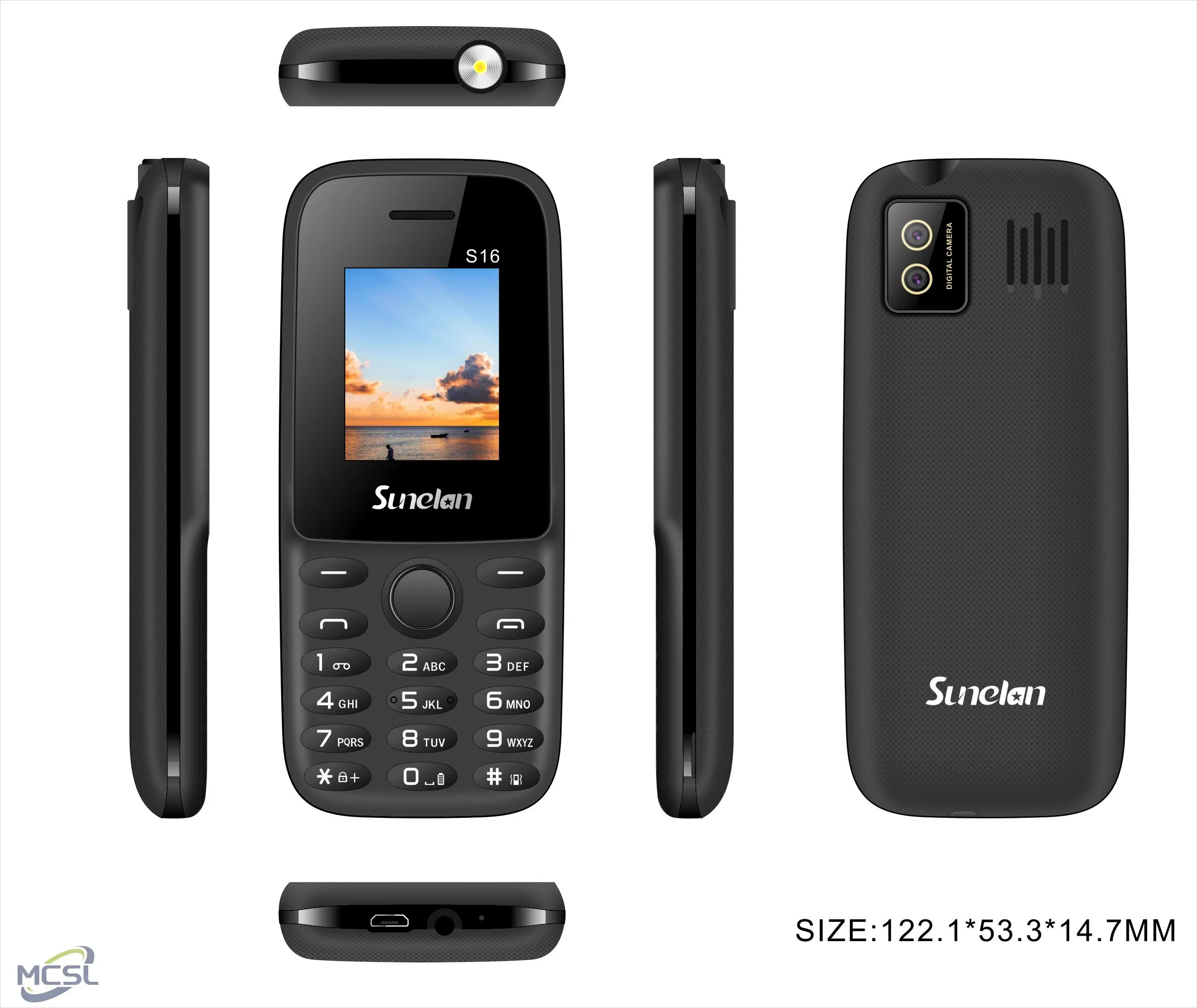Кнопочный телефон Sunelan S16 для пожилых, 2 SIM