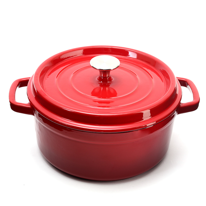 Чугунная эмалированная кастрюля-голландка