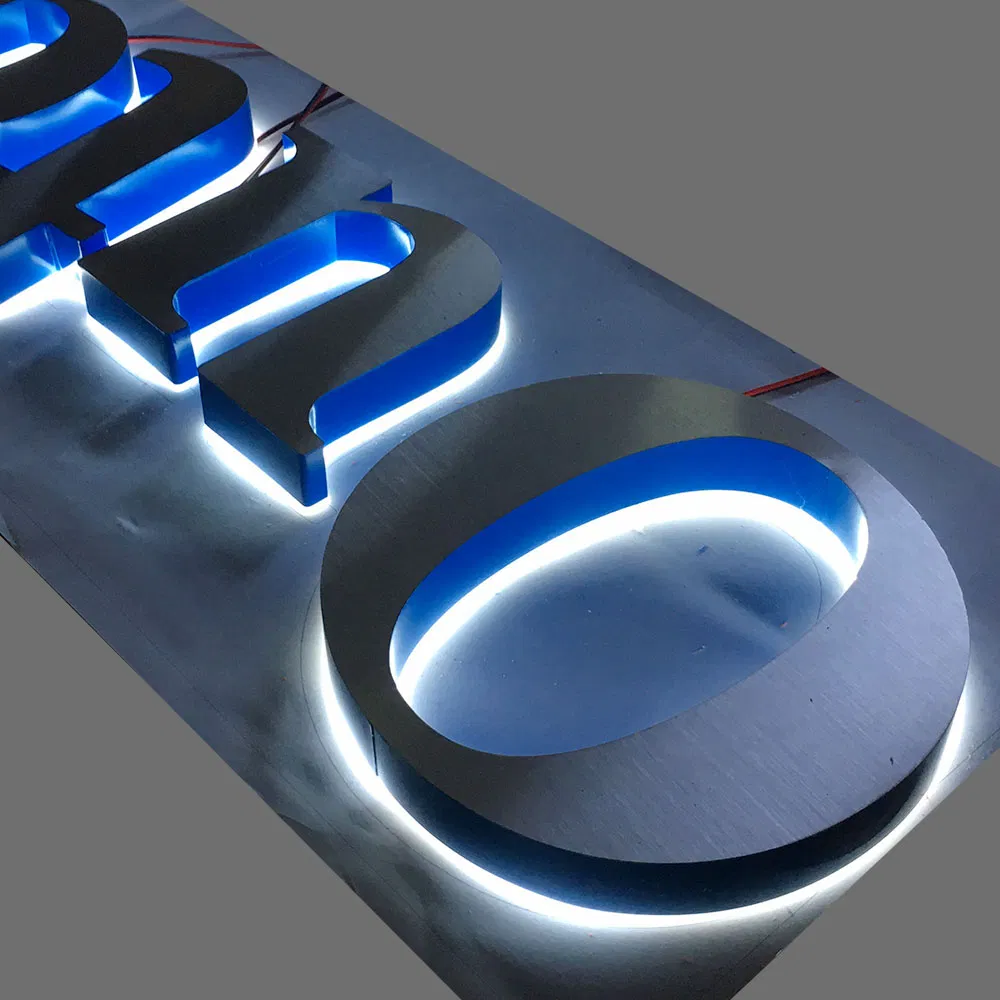 Stainless Steel Backlit Advertising Sign Outdoor 3D LED Channel Letter Sign for Supermarket Name