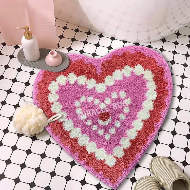 Waterproof Custom Door Mat Design Washable Reversible Handmade Hand Tufted Carpets Anti Slip Bath Mats