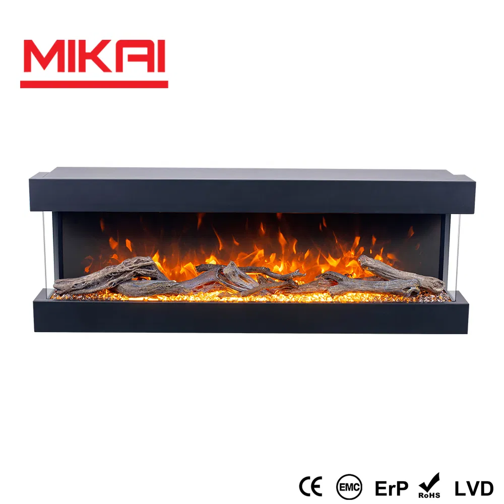 Wholesale Built-in High-End Modern 3 Side View Hybrid Flame Living Room Decorating Built in Electric Fireplace