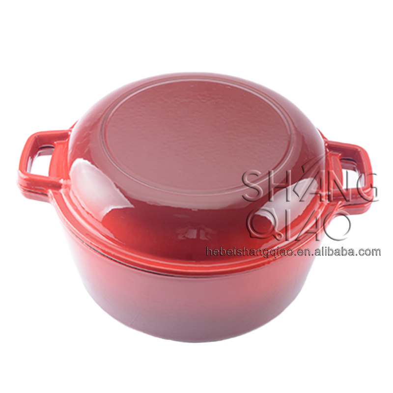 Эмалированная чугунная утятница с крышкой, 26 см