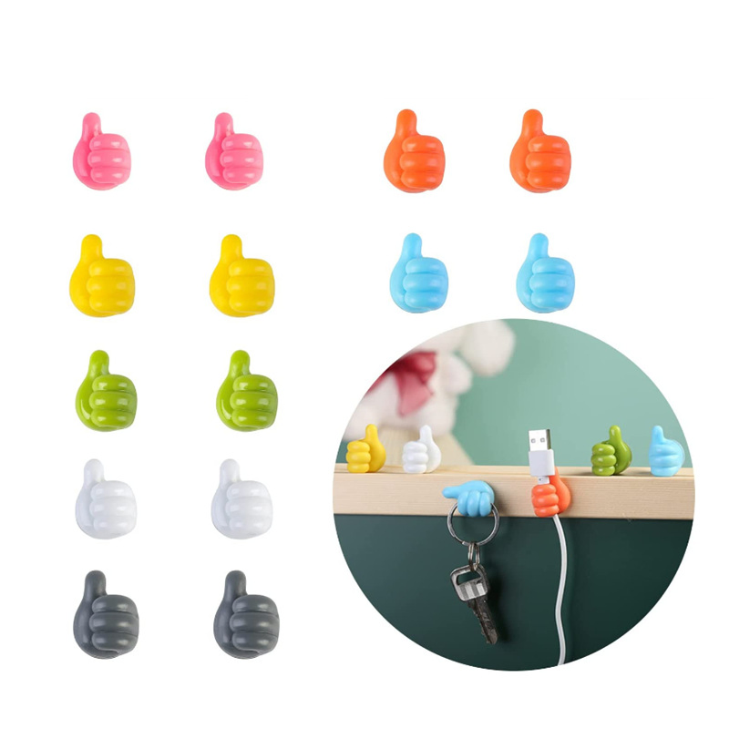 Creative Thumbs up Shape Wall Hook Clip Holder Kitchen bathroom Adhesive Storage Organizer Rack