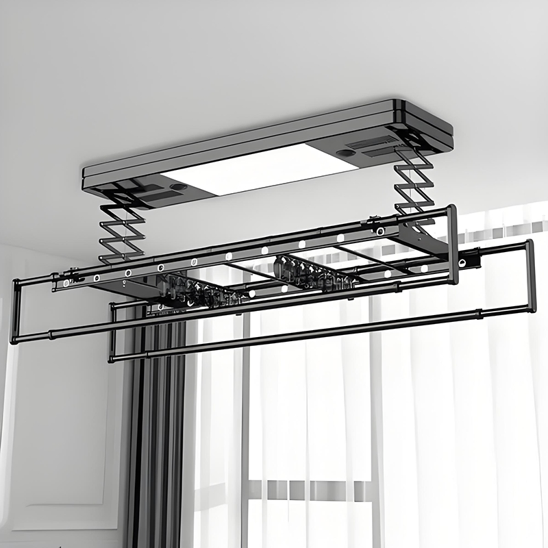 Smart Electronic Indoor Balcony Ceiling-Mounted Folding Heated Clothes Air Dryer Rack Electrical Aluminum Hanger