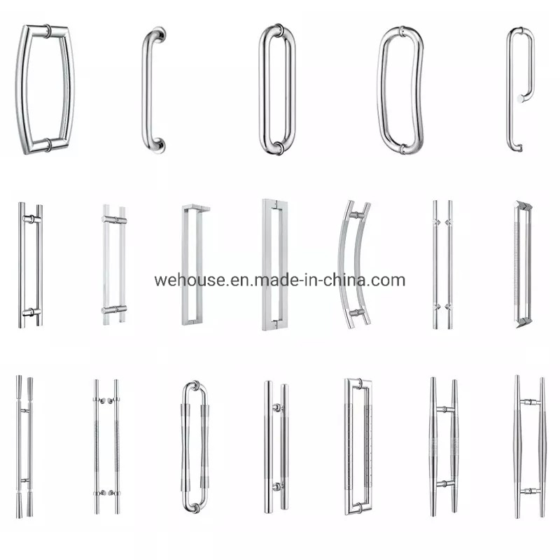 Commercial Brushed Satin Door Pull Finish Residential Rectangular Square Push-Pull Stainless Steel Lever Handle