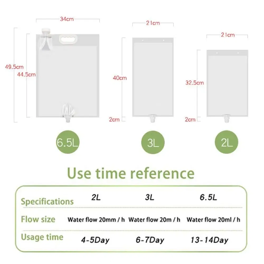 2/3/6.5L Plant Irrigation Bag Automatic Watering Bag Adjustable Garden Pots Drip Needle Garden Watering Devices Home Garden