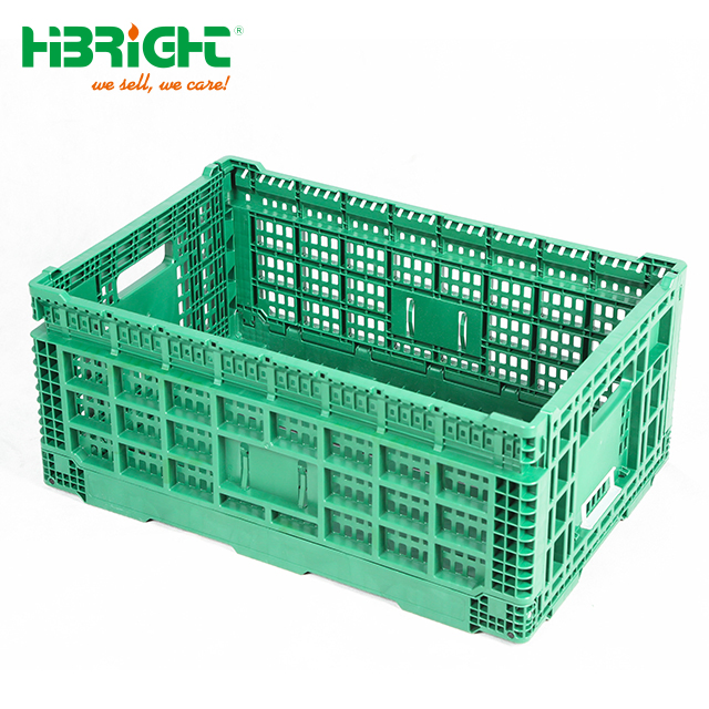Plastic Foldable Collapsible Stackable Storage Moving Crate for Vegetables Fruit