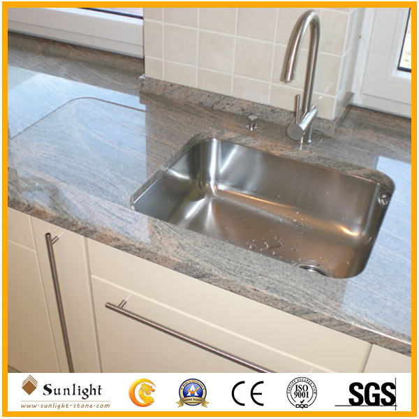 Custom River/Kashmir White Granite Vanity Top for Bathroom