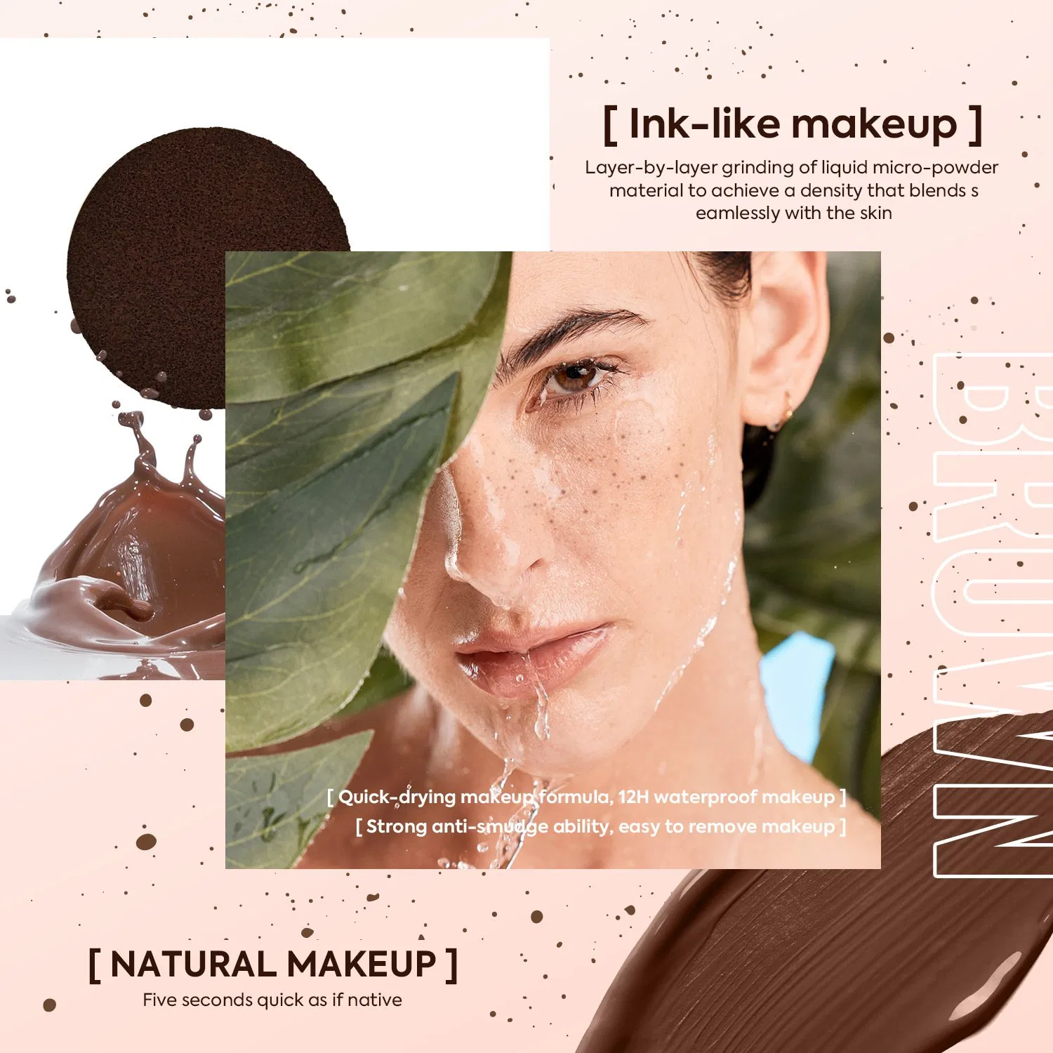 Multi -Color Freckles Seal Air Cushion Waterproof Durable Powder One -Time Natural Freckles Makeup Realistic Spot Supply