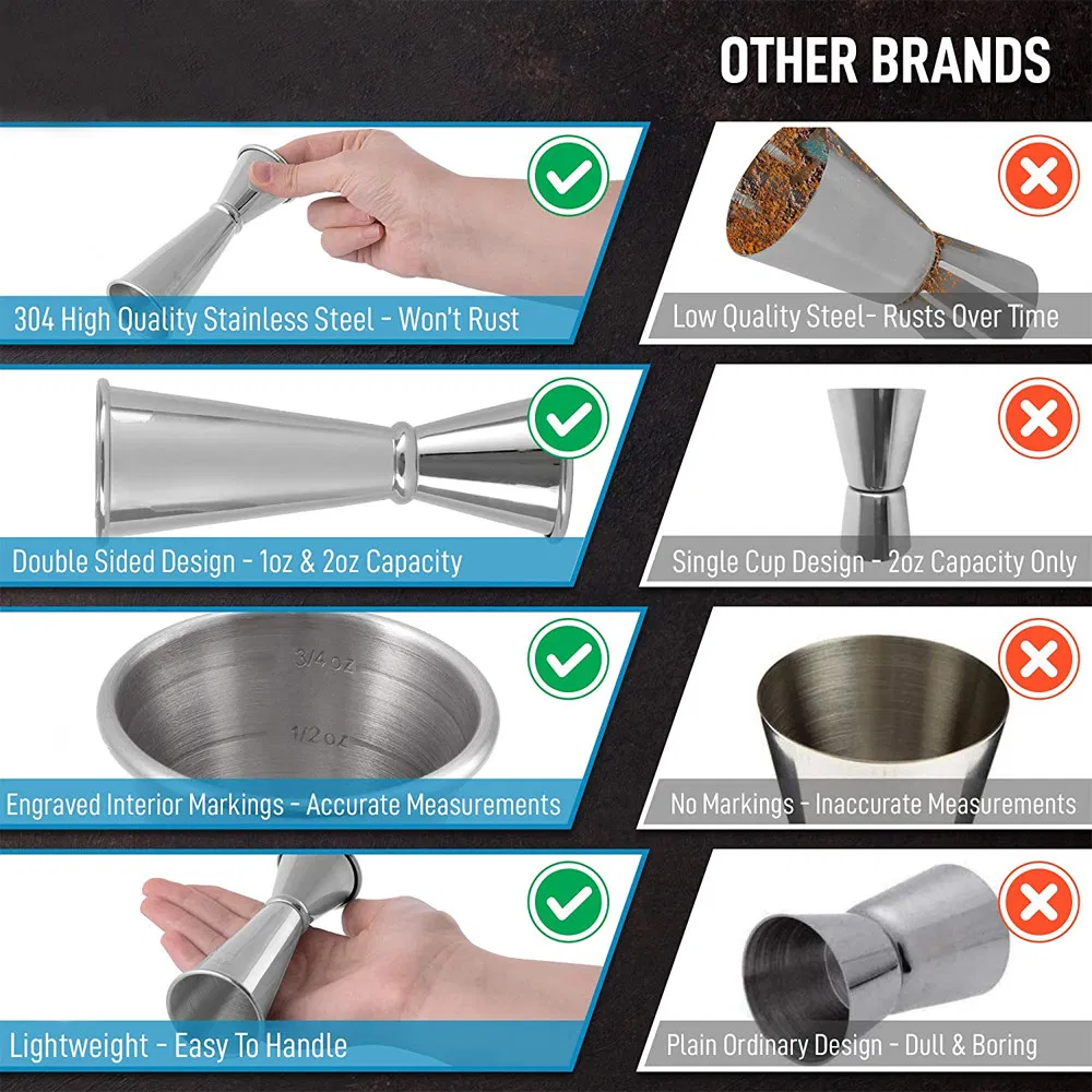 Measure Jigger for Bartending Cocktail Measuring Cup Japanese Jigger