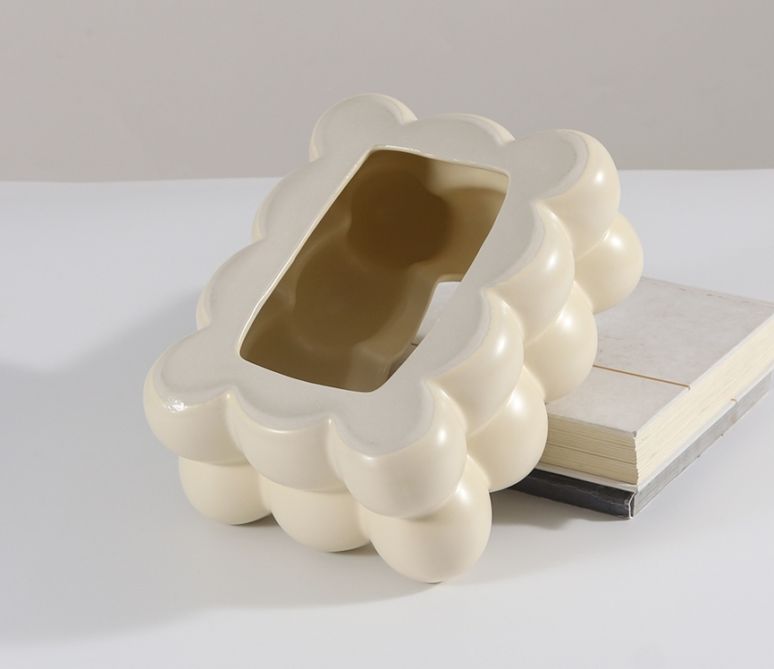 New Arrived Modern White Ceramic Electroplate Tissue Box Cover Tissue Holder Table Napkin Holders Luxury Tissue Box