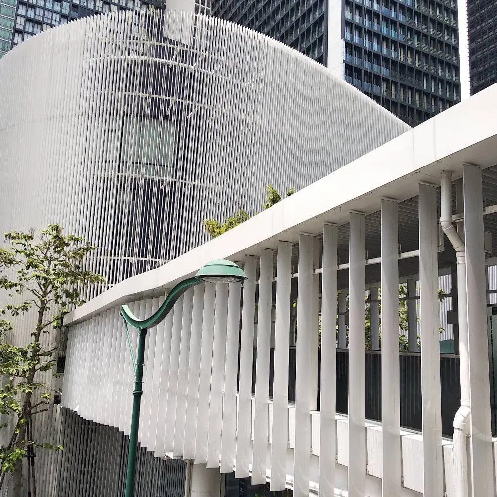 Vertically Perforated Fins Aluminium Sun Louver for Building Facades