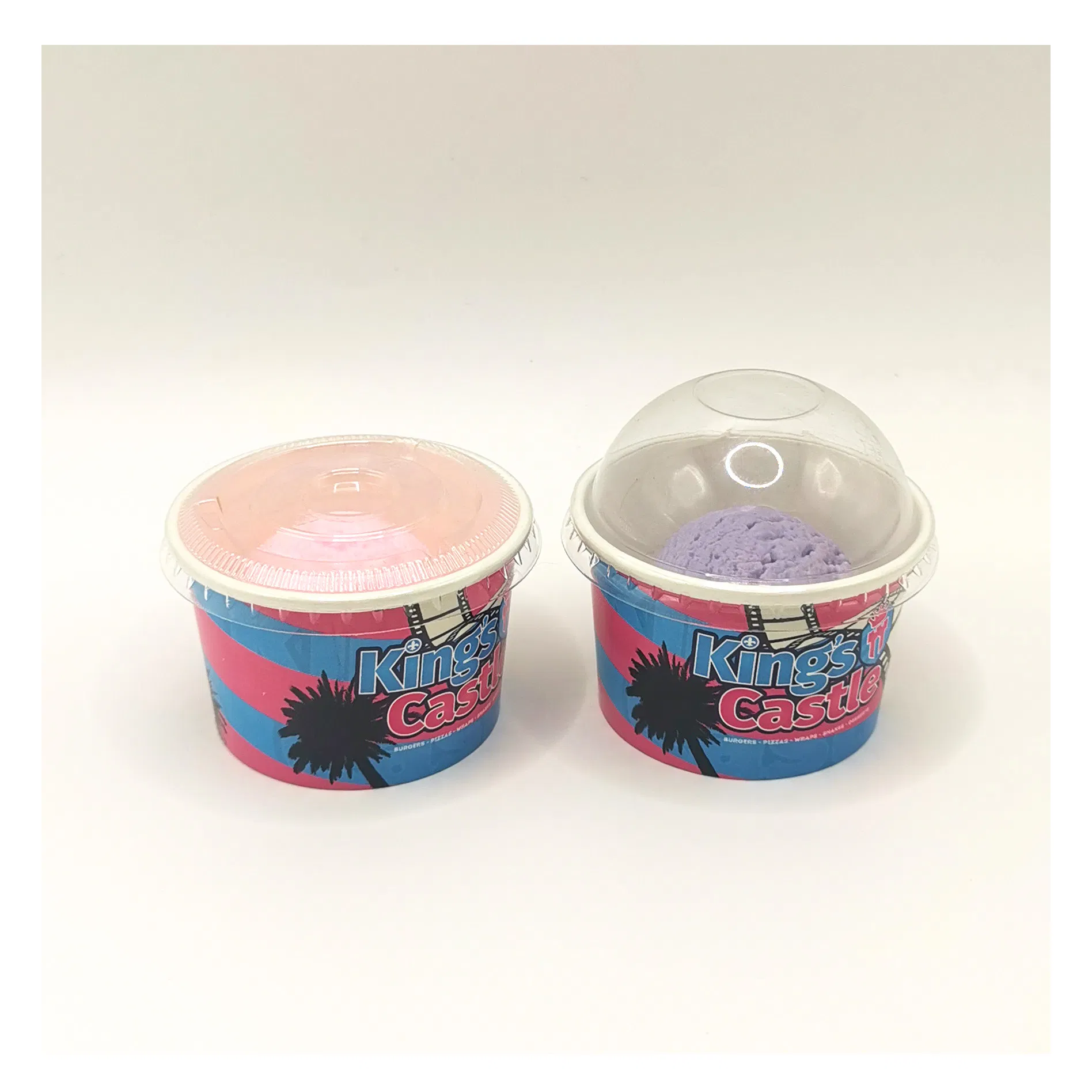 Чашки бумажные для мороженого 3oz 5oz 8oz с крышкой