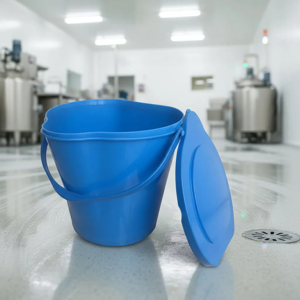 Food Grade 12L Hygiene Round Bucket with Easy-Pour Spout for Food Plant