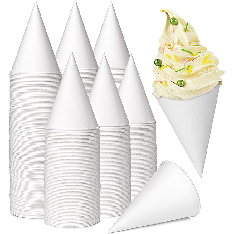 Disposable Snow Cone Cup Wholesale Snow Beverage Paper Cup Cone Ice Cream Cup