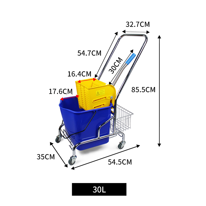 Hotel Restaurant Janitorial Cleaning Supplies Mop Bucket Set with Wringer and Wheels