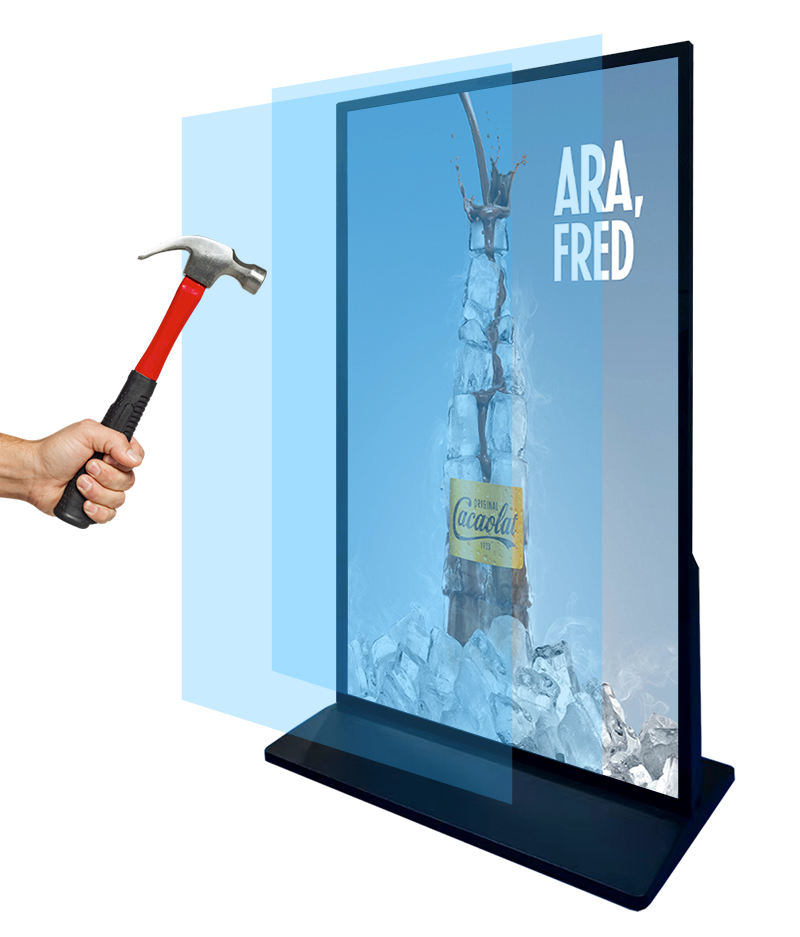 Напольный 75-дюймовый LCD дисплей 4K для рекламы