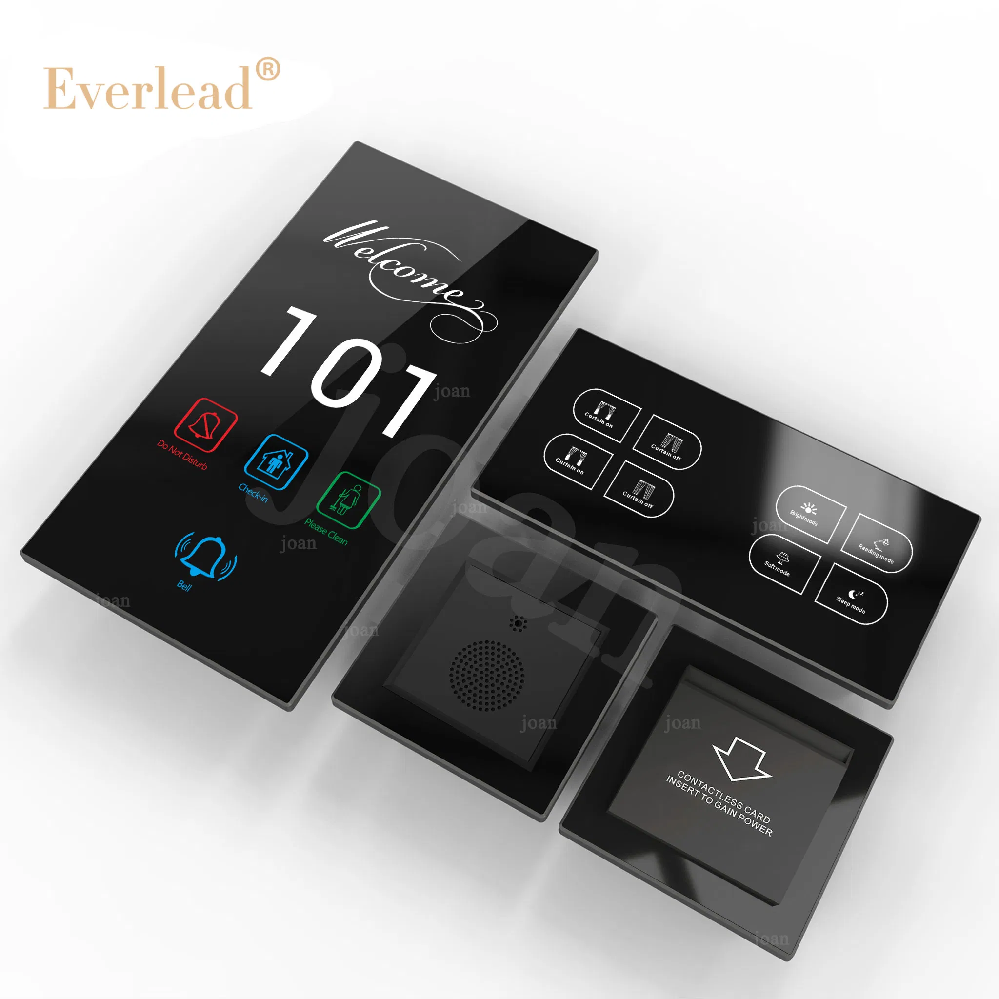 Best Price Free Logo Custom Hotel Tempered Glass LED Display Digital Room Number Doorplate with Do Not Disturb Mur Clean Bell Functions