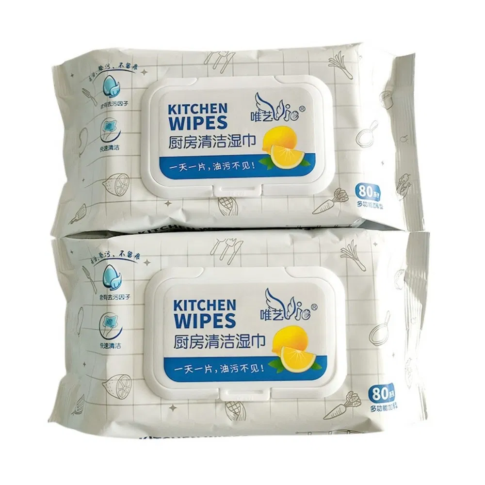 Custom Logo 80PCS 40PCS Multifunctional Kitchen Cleaning Wipes Reusable Oil Remover Wet Cleansing Wipes
