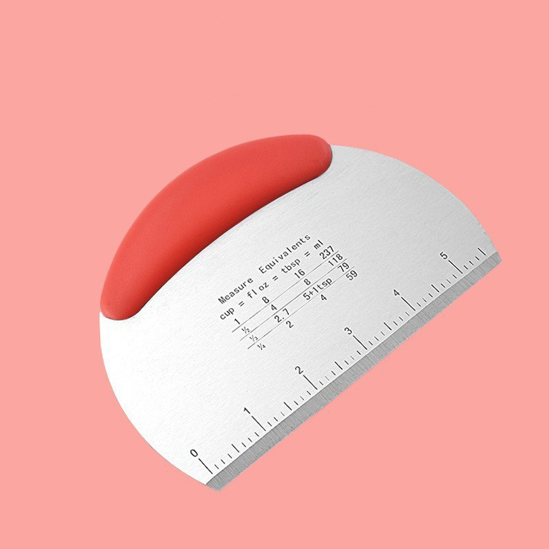 New Trend Multifunction Pastry Dough Scraper Stainless Steel Pastry Bench Scraper Chopper with Scale