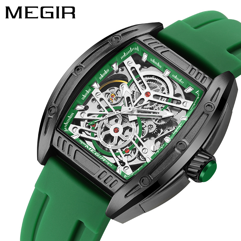 Megir 8601g Men's Sports Business Silicone Strap Multi Functional Automatic Mechanical Watch
