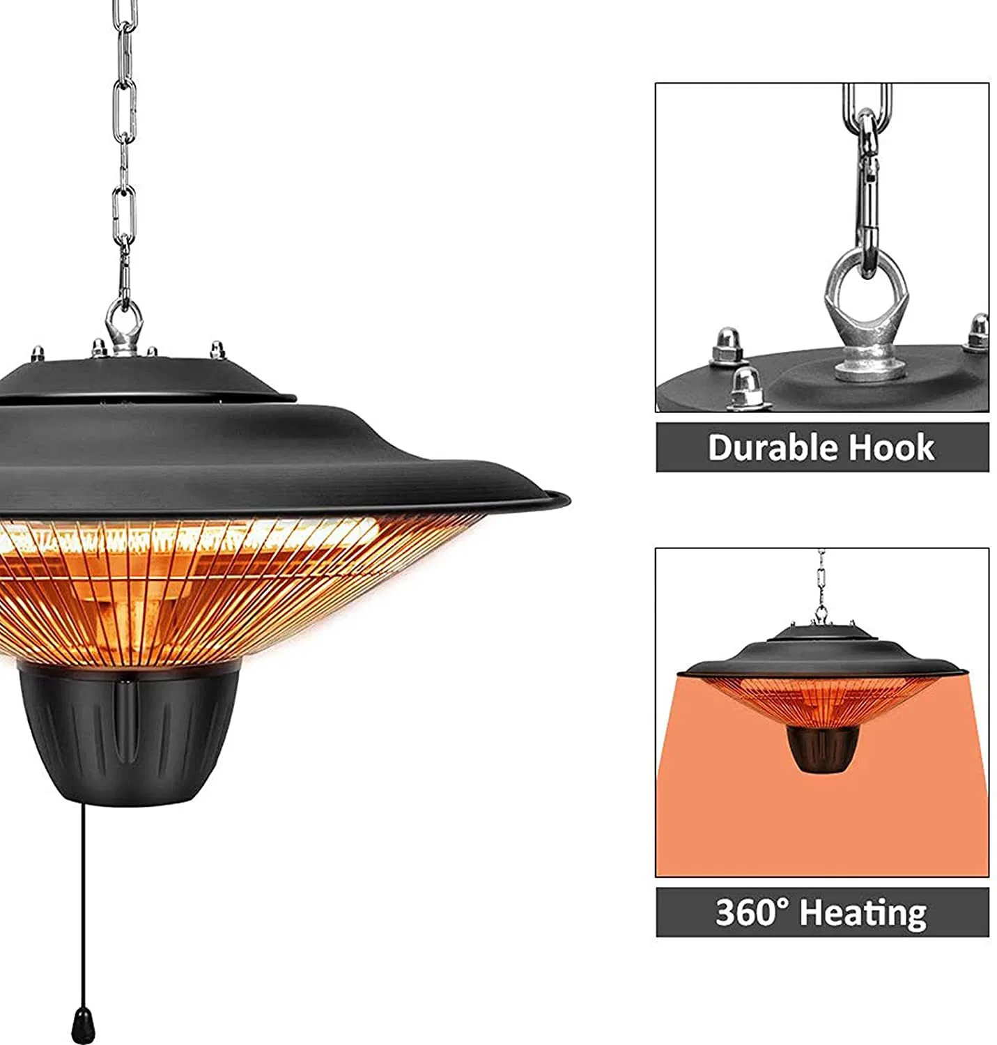 Hanging Halogen Tube Heater 1500W/2000W Indoor/Outdoor