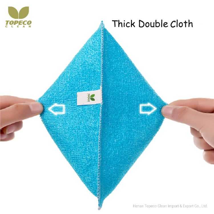 Topeco Bamboo Fiber Non-Stick Oil Cleaning Cloth Kitchen Washing Dish Towel 6 Colors