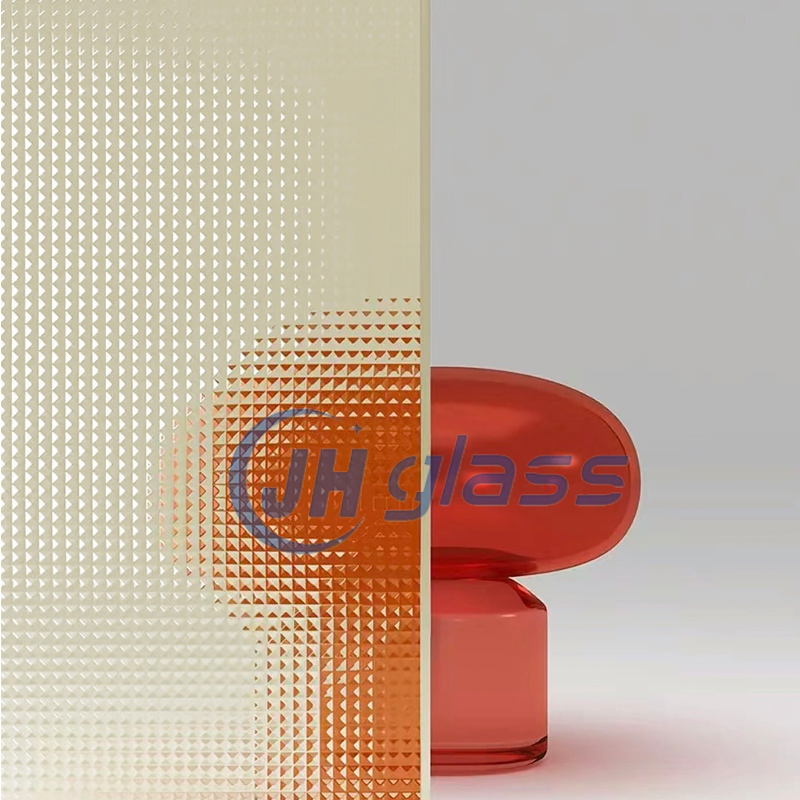 Jh Glass Hot Selling Heat Strength Color Patterned Tempered Glass Bathtub Shower Door Pattern Glass