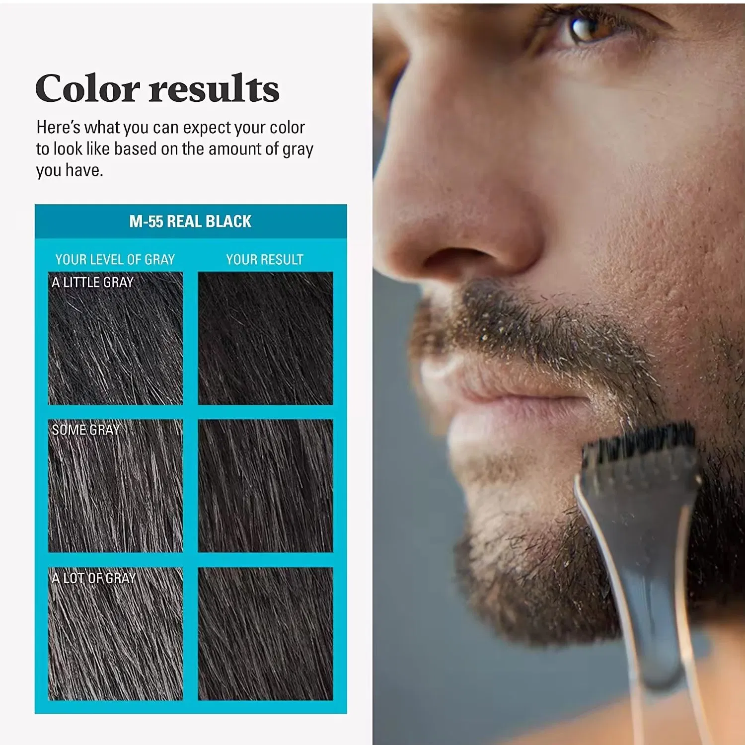 Suitable for Men Beard Comb Grey Black Color Dye
