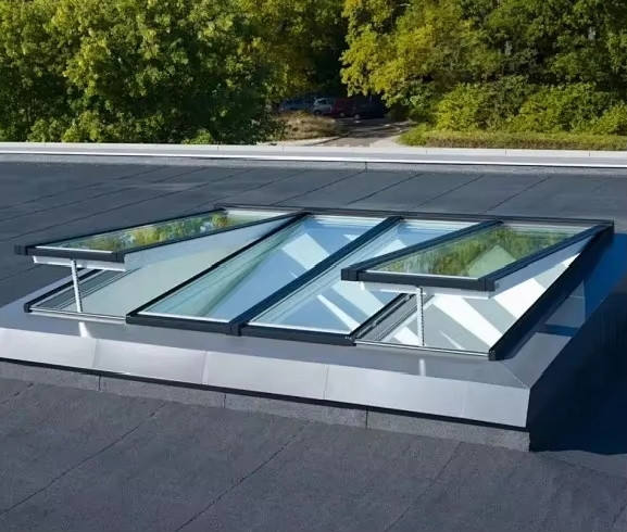 Wholesale Modern Electric Wholesale Modern Electric Skylight Windows Aluminu Aluminum Alloy Frame Waterproof Top Hung Opening Louver Curtains European Standards