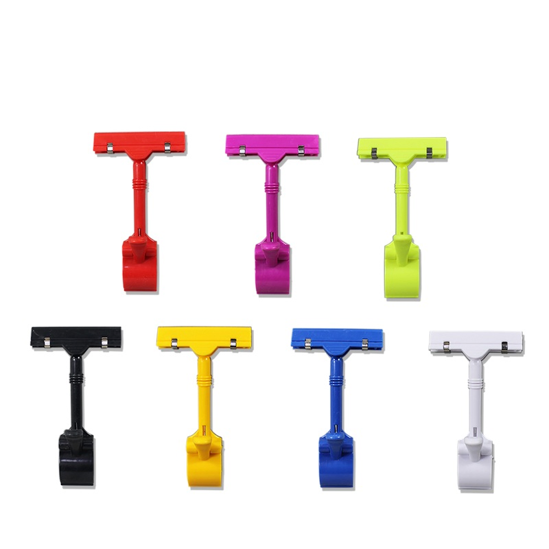 Supermarket Shelf Price Label Display Colorful Plastic Pop Holder Clips