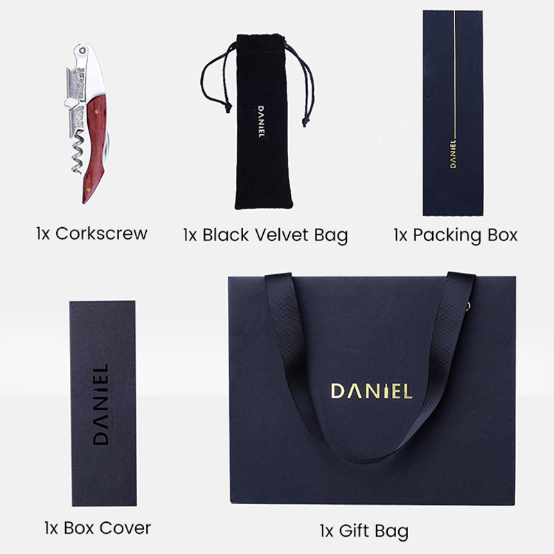 Shunstone Senior Personality All-in-One Rosewood Handle Wine Corkscrew Wine Foil Cutter Corkscrew Wine Opener Gift Set