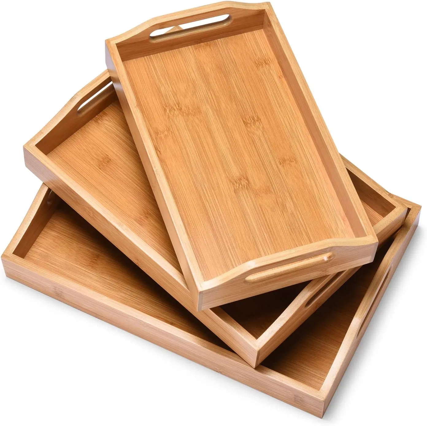 Bamboo, Simple Household, Rectangular, New, Fruit Snacks Cake, Bamboo Tray