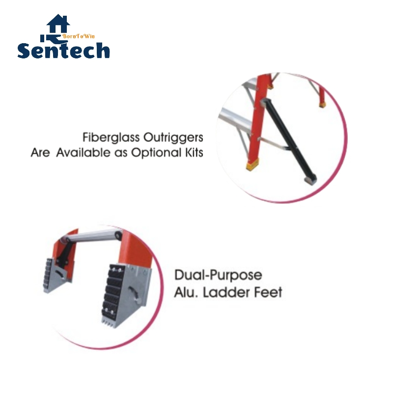 En131 150kg Heavy Duty Fiberglass Extension Ladder for Professional Use