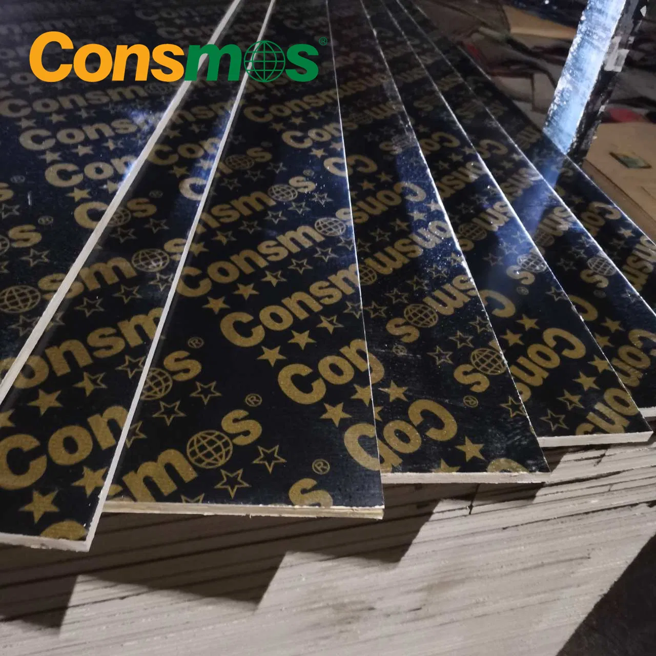 Linyi Consmos Factory Construction Plywood 18mm Film Faced Plywood