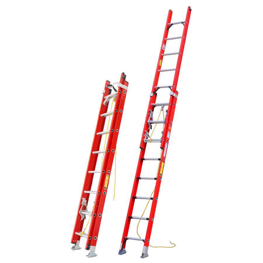 Factory Direct Sale 16 20 24 28 32 36 40 Step Fiberglass Extension Ladder
