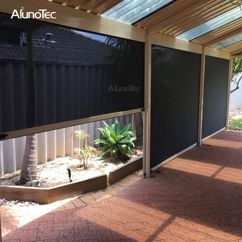 Waterproof Sun Shading Zip Screen External Shades Shutters Vertical Curtains Outdoor Blinds for Outdoor Living