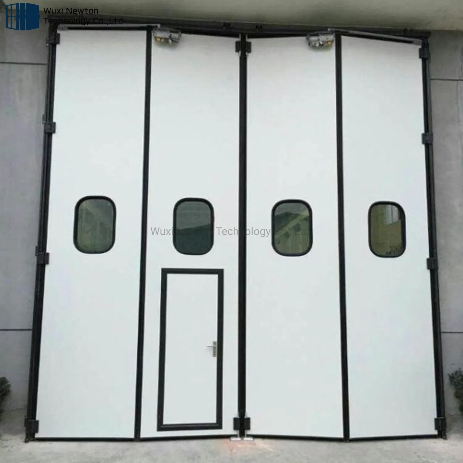 Electric Operated Automatic Horizontal Folding Industrial Steel Frame Doors