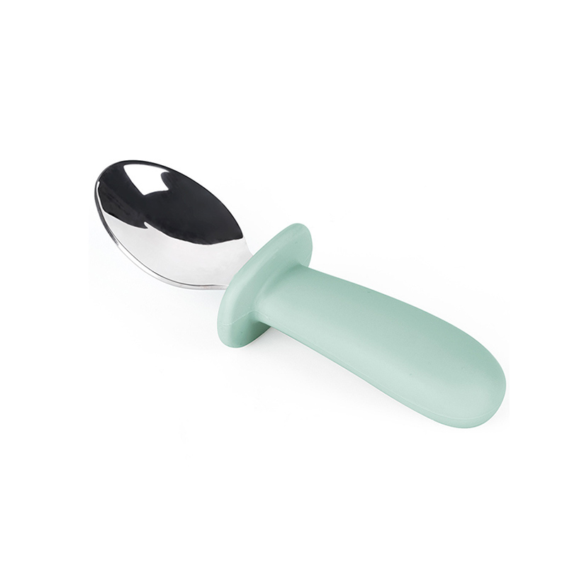 Silicone Stainless Steel Fork and Spoon Quality BPA Free Baby Silicone Spoon Wholesale