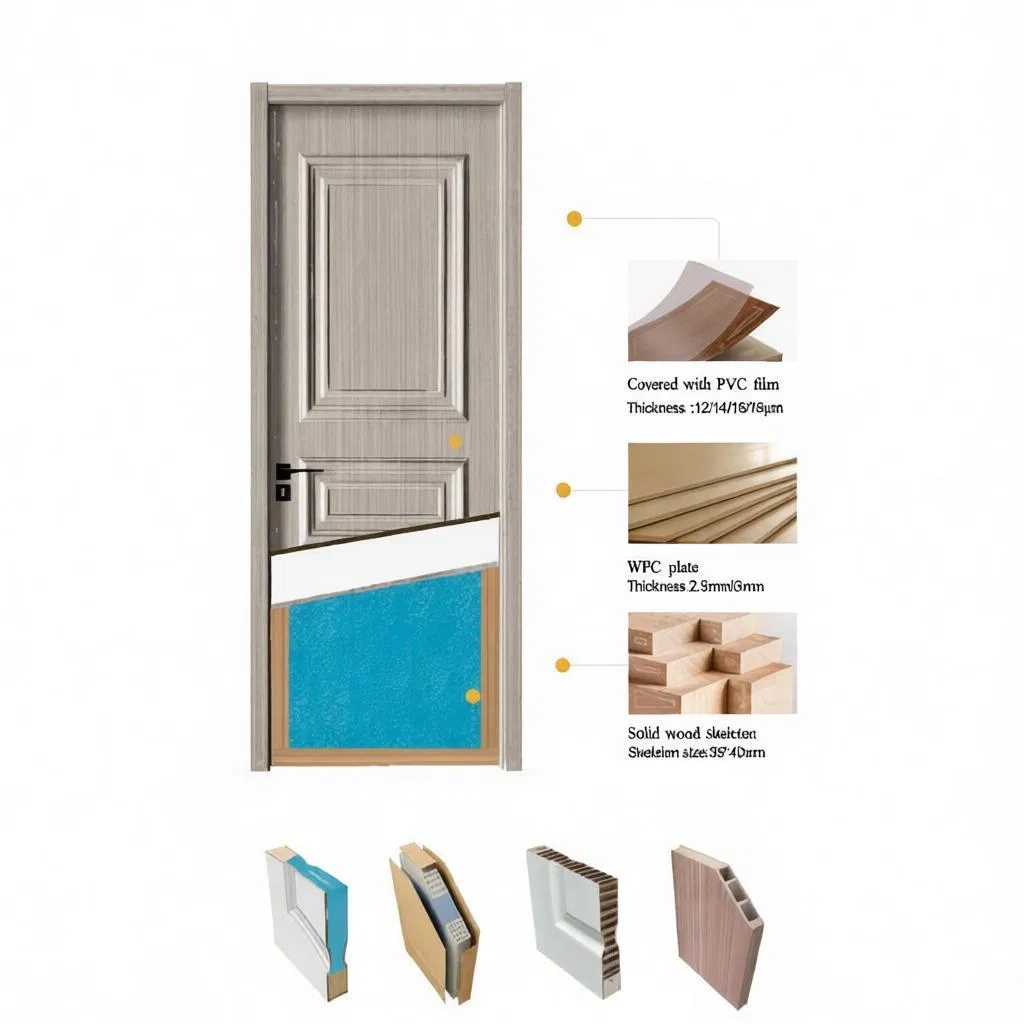 Влагостойкая межкомнатная дверь MDF с покрытием ПВХ