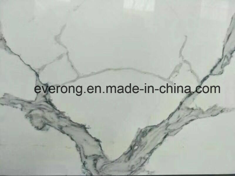 Calacatta/Carrara White Quartz Stone, Carrara Quartz Kitchentop/Countertops/Slab in House Project