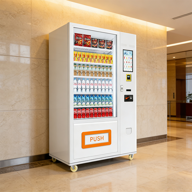 Smart Refrigerated Vending Machine with Touchscreen Cash Coin Card Payment System