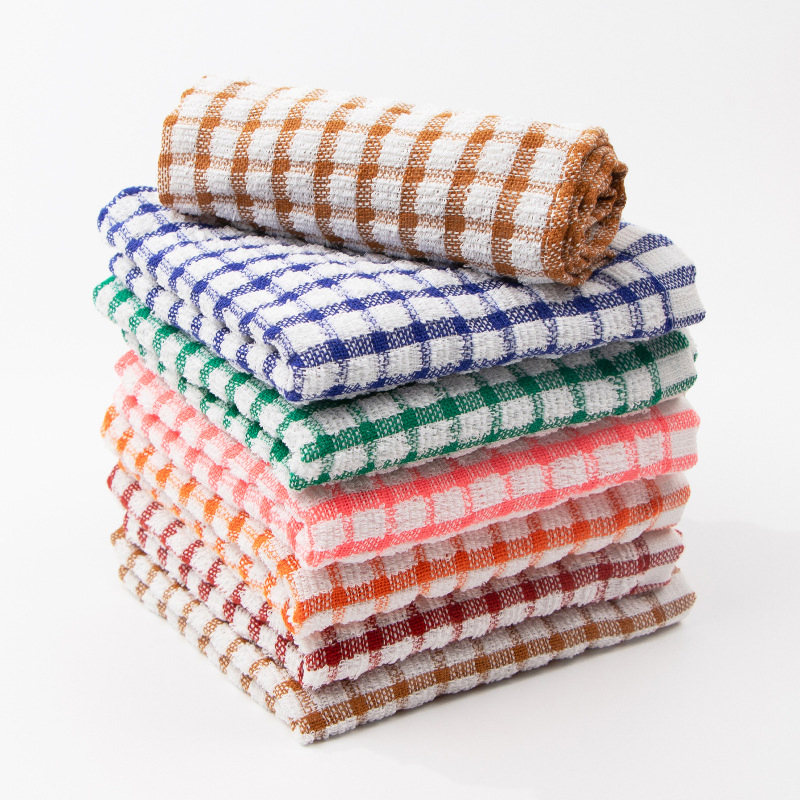 Supermarket Wholesale Custom Logo Yarn-Dyed Jacquard Pure Cotton Tea Towels