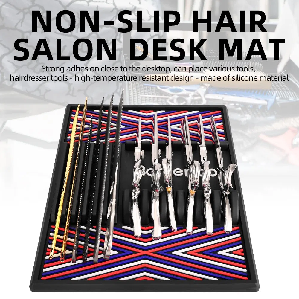 Non-Slip Workstation Pad with Union Jack Pattern for Salon Barber Station Mat