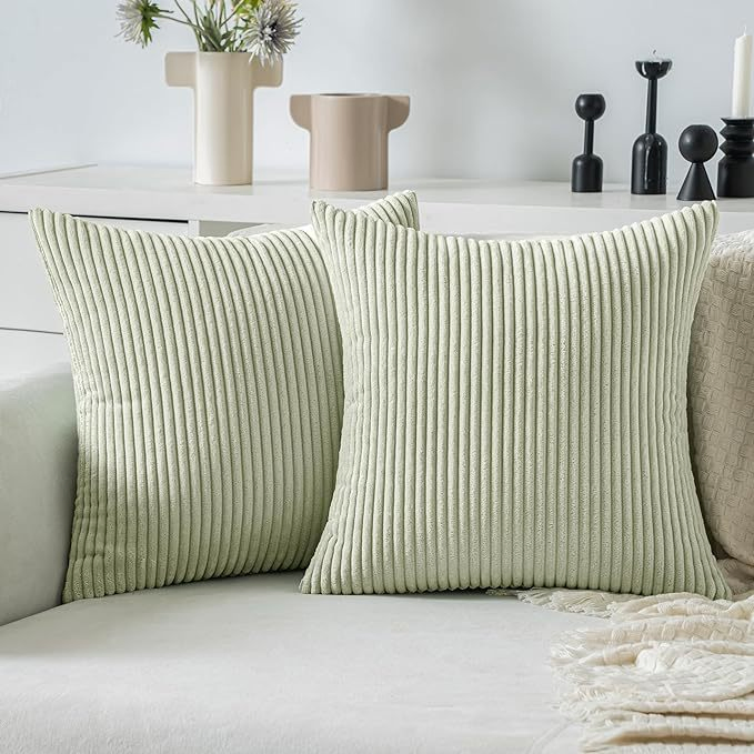Soft Striped Corduroy Velvet Pillowcase Square Decorative Throw Cushion Cover Couch Bedroom Home Use Decorative Cushion Covers