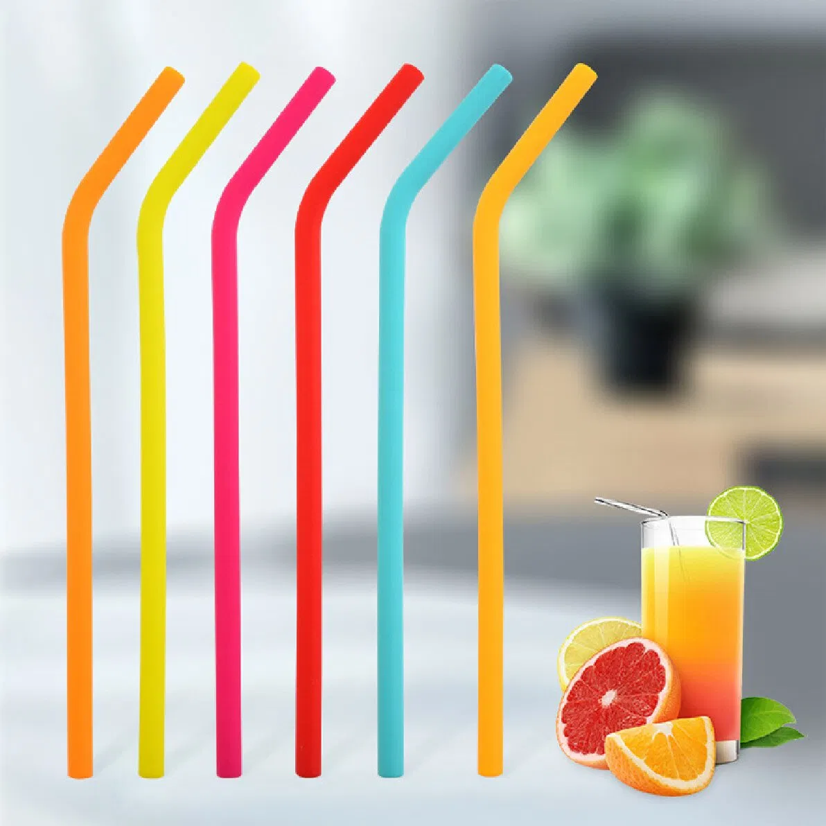 Silicone The Reuse of Color Food Grade Milk Tea Baby Straws