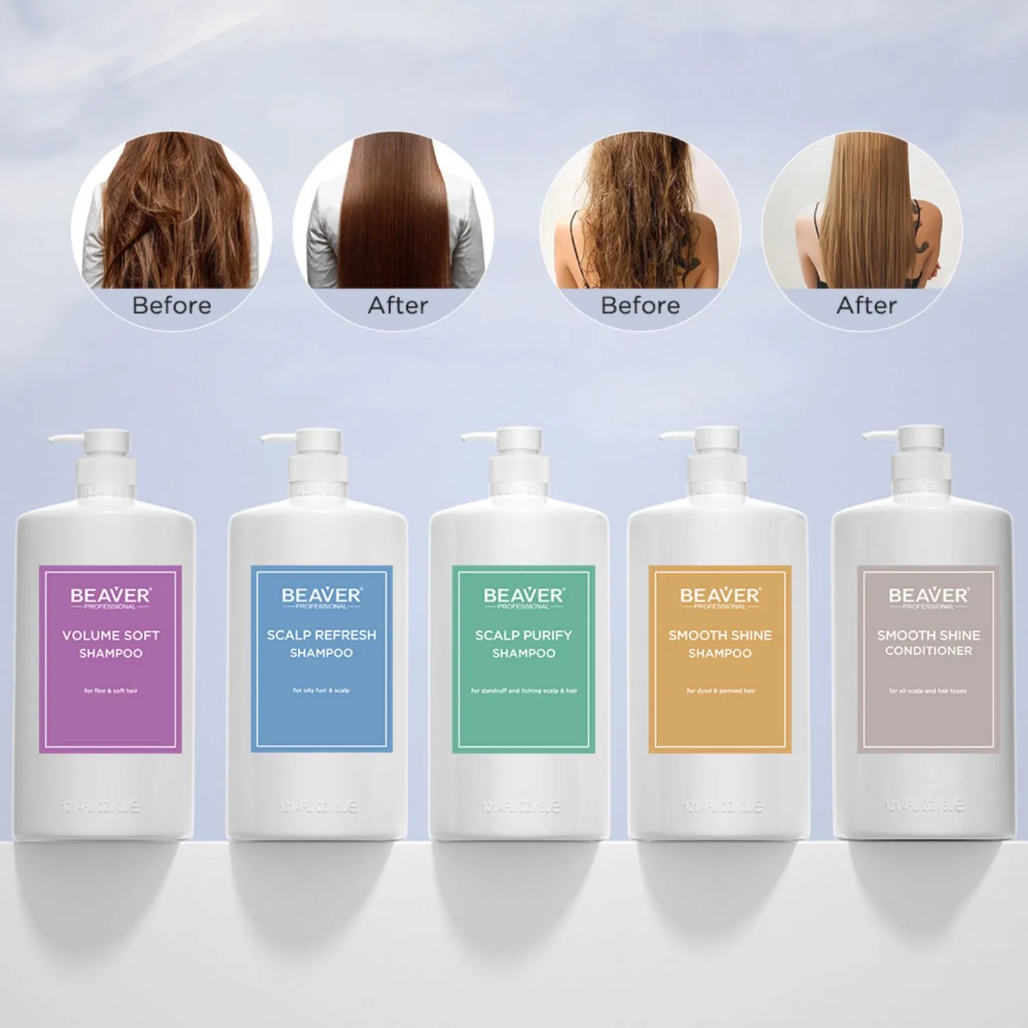 Beaver Professional Salon Sulfate Free Organic Nourishing Hair Shampoo and Conditioner 3L