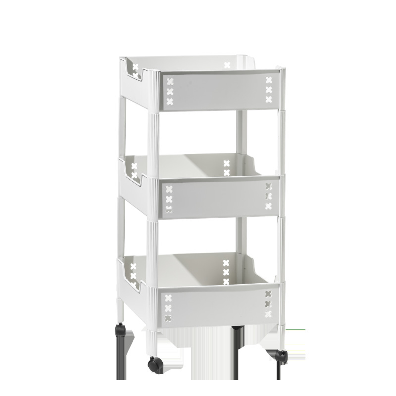 Multi-Functional Storage Trolley 3-Tier Plastic Rolling Utility Cart for Office, Living Room, Kitchen